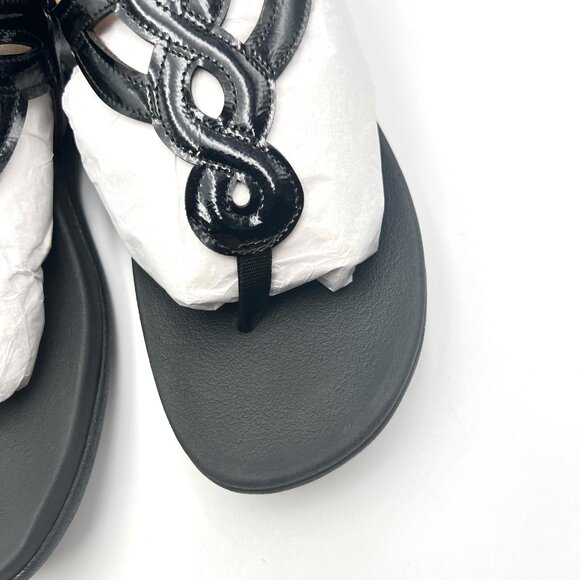 10W‎ 10 WIDE WIDTH Rockport Ramona Black Patent Sandals Shoes - Picture 5 of 12